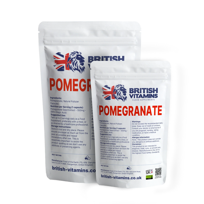 British Vitamins Pomegranate seed extract capsules food supplement from clean supplements collection