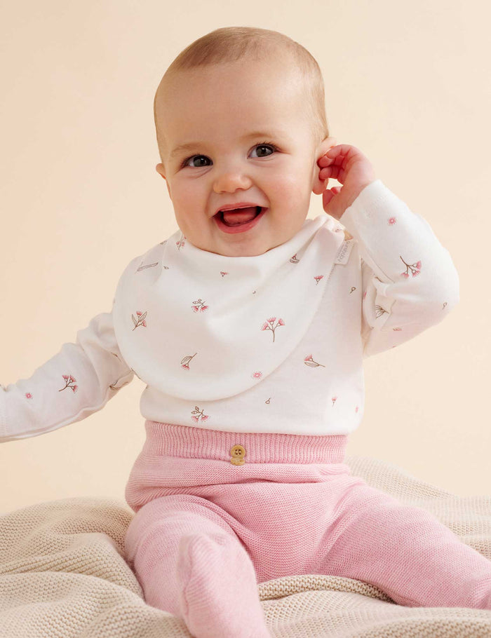 Purebaby - 2 Pack Essential Dribble Bib - Vanilla Blossom