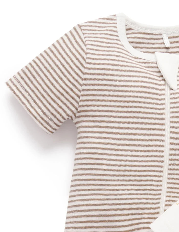 Purebaby - 2 Pack Short Zip Growsuit - Vanilla Wattle Bee Pack