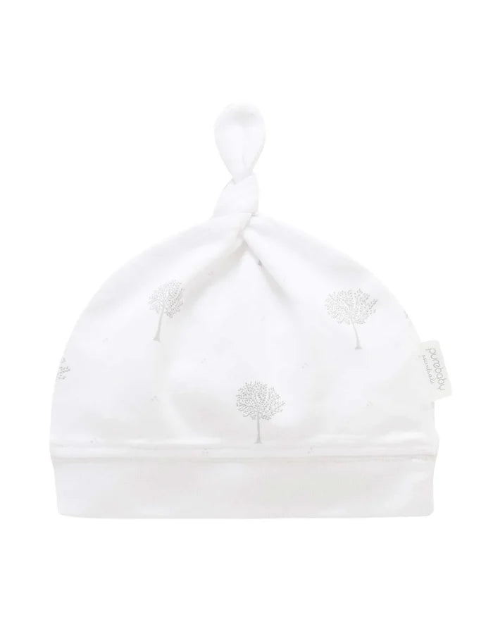 Purebaby - Pale Grey Tree Knot Hat