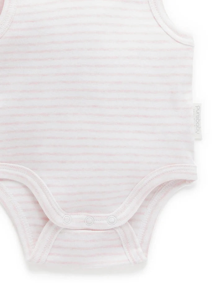 Purebaby - Rib Bodysuit 2 Pack - Pale Pink