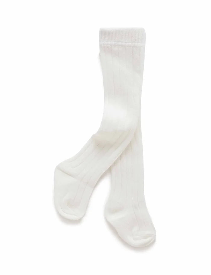 Purebaby - Rib Tights - Vanilla