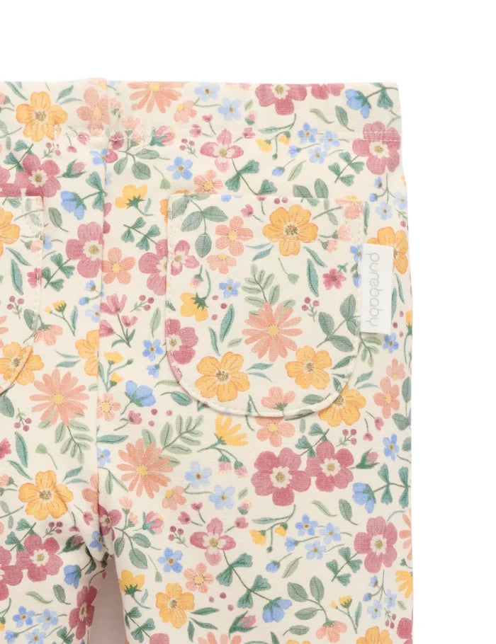Purebaby - Thick Leggings With Pockets - Wild Flower