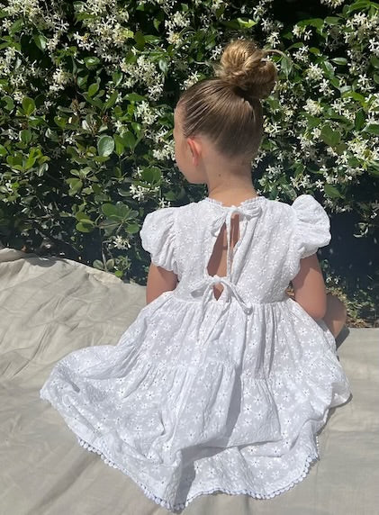 Rai & Co - Eliza Embroidered Lace Dress - White