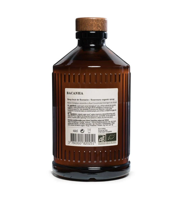 Raw Rosemary Syrup - Organic - 13.5 fl. oz. Bacanha USA & Canada